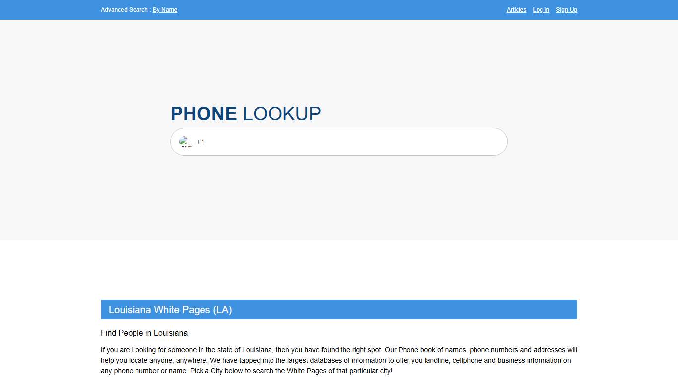 Louisiana White Pages - LA Phone Directory Lookup